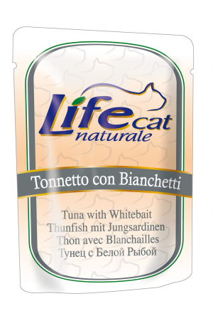 LIFE CAT Naturale Pouch TUNA with SMALL ANCHOVIES - konservi kaķiem 24 x 70g